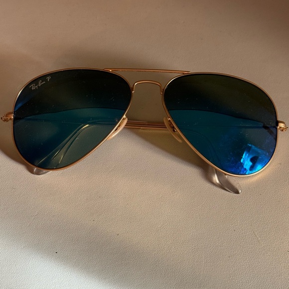 Polarized Ray Ban Aviator Sunglassess - Blue - Picture 3 of 5